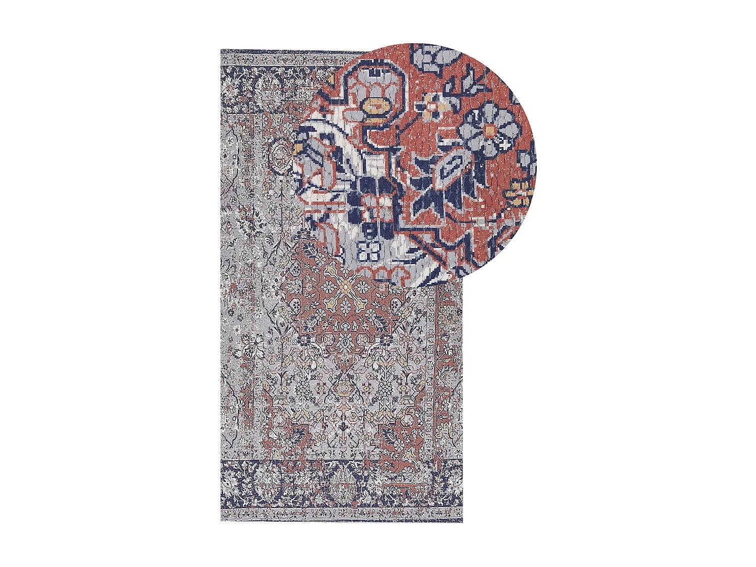 Tappeto anticato a pelo corto multicolore 80 x 150 cm KORGAN