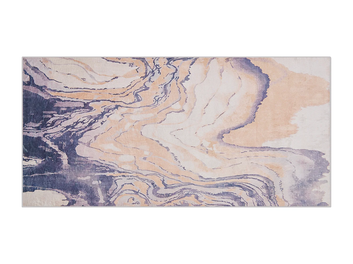 Tappeto a pelo corto blu-beige 80 x 150 cm GEBZE