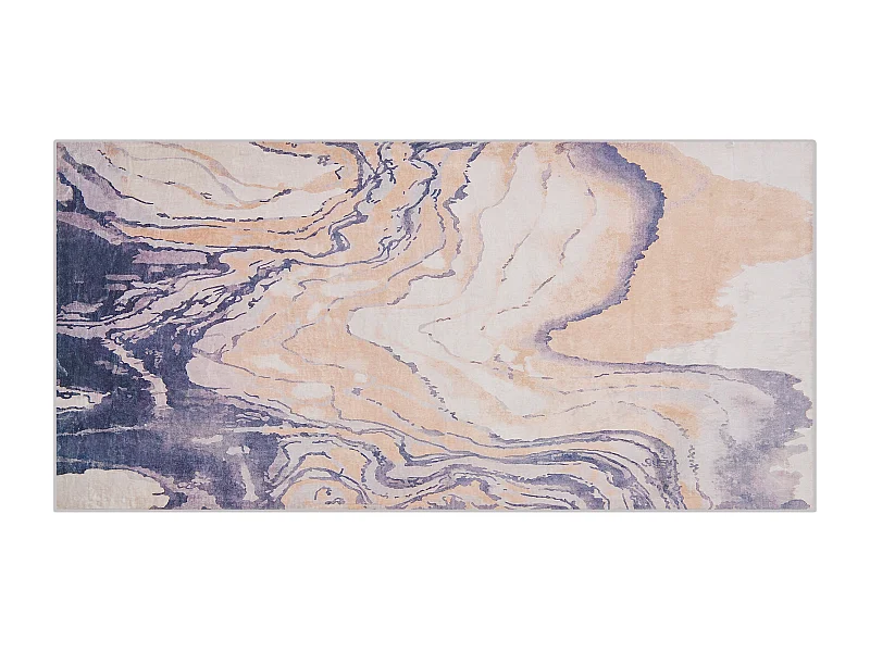 Tappeto a pelo corto blu-beige 80 x 150 cm GEBZE