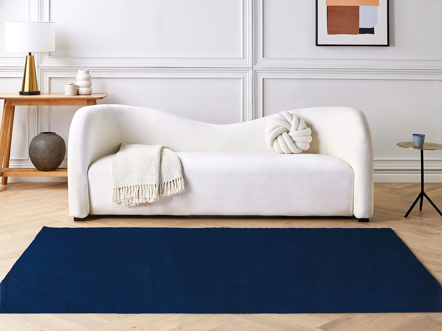 Tappeto viscosa blu scuro 160 x 230 cm GESI II
