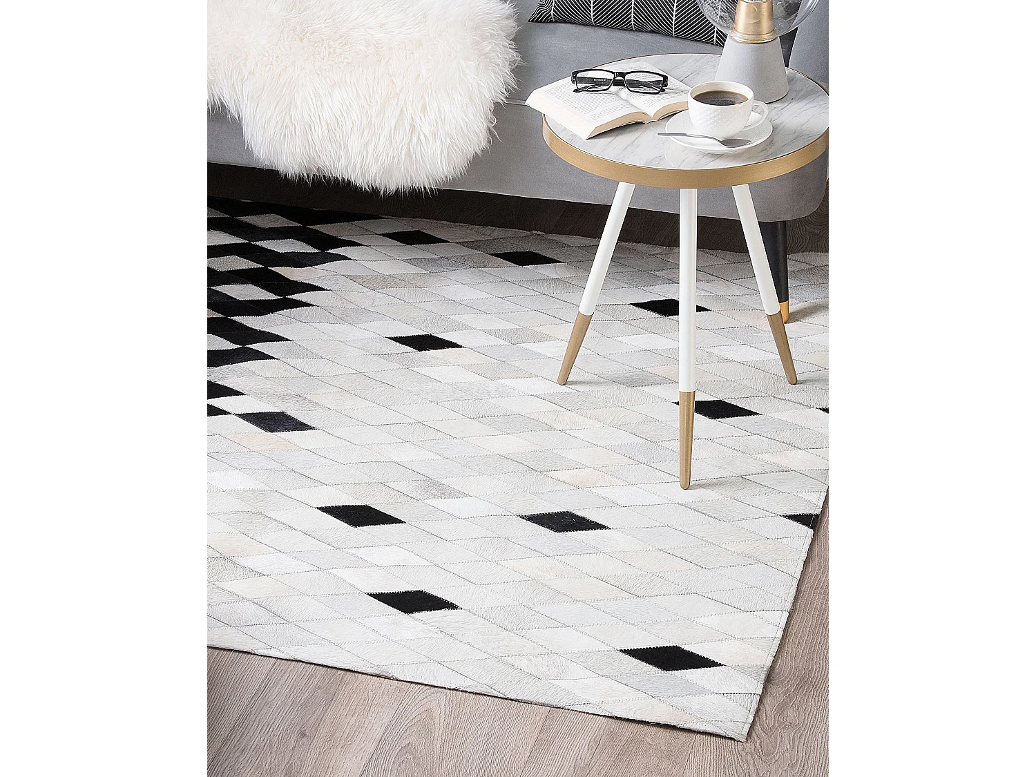 Tapis MALDAN 160 x 230 cm Cuir Noir