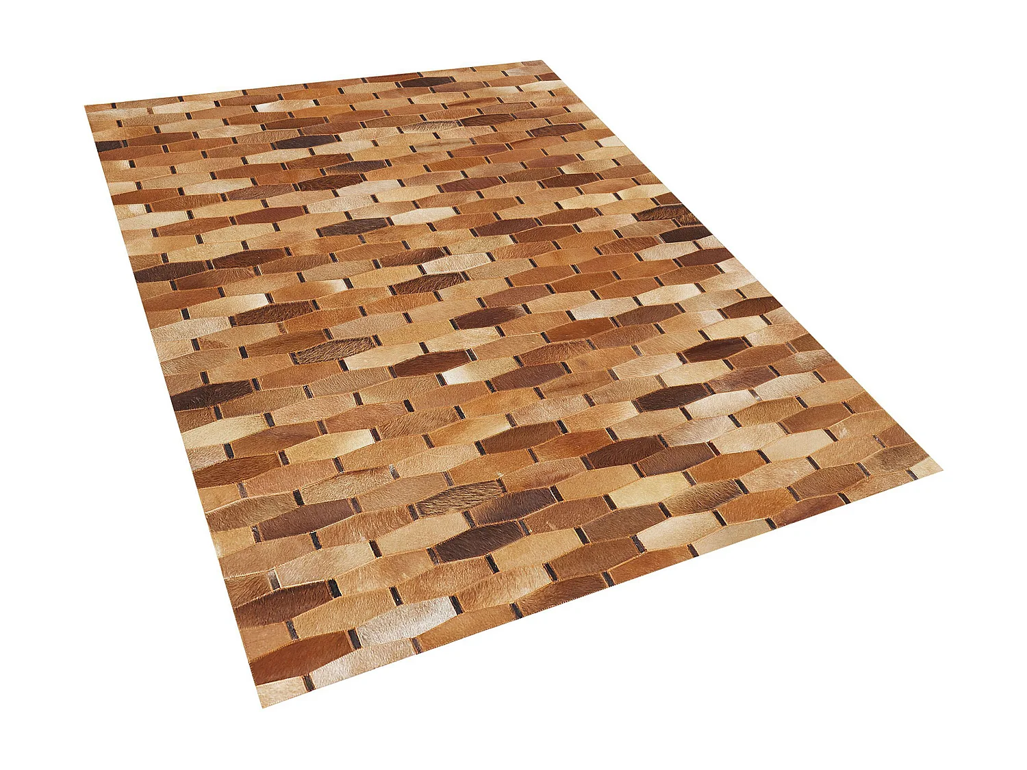 Vloerkleed patchwork bruin 140 x 200 cm DIGOR