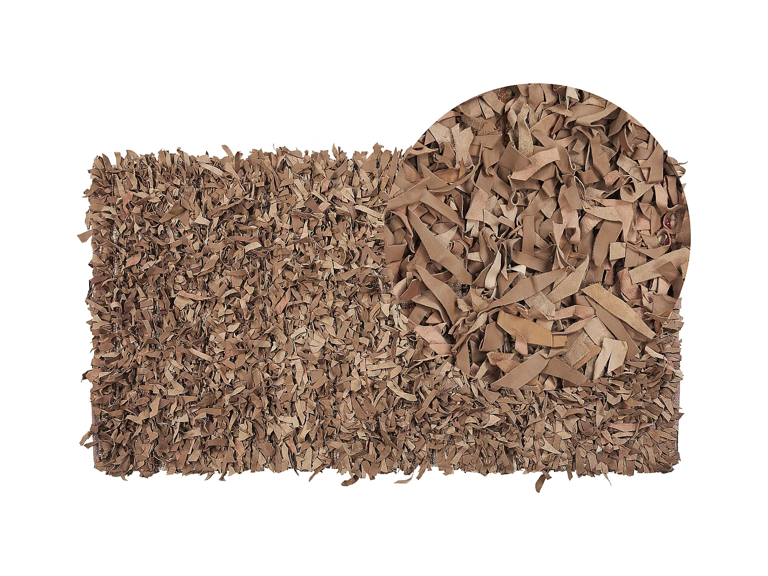 Vloerkleed MUT 80 x 150 cm Leer Zandbeige