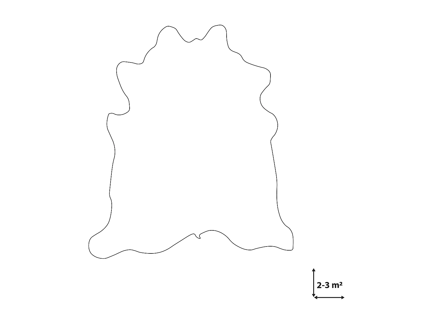 Tapis en peau de vache 2-3 m² noir et blanc NASQU