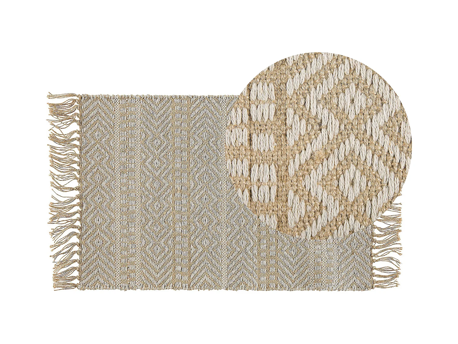 Tapis beige à motif géométrique 50 x 80 cm DORTYOL