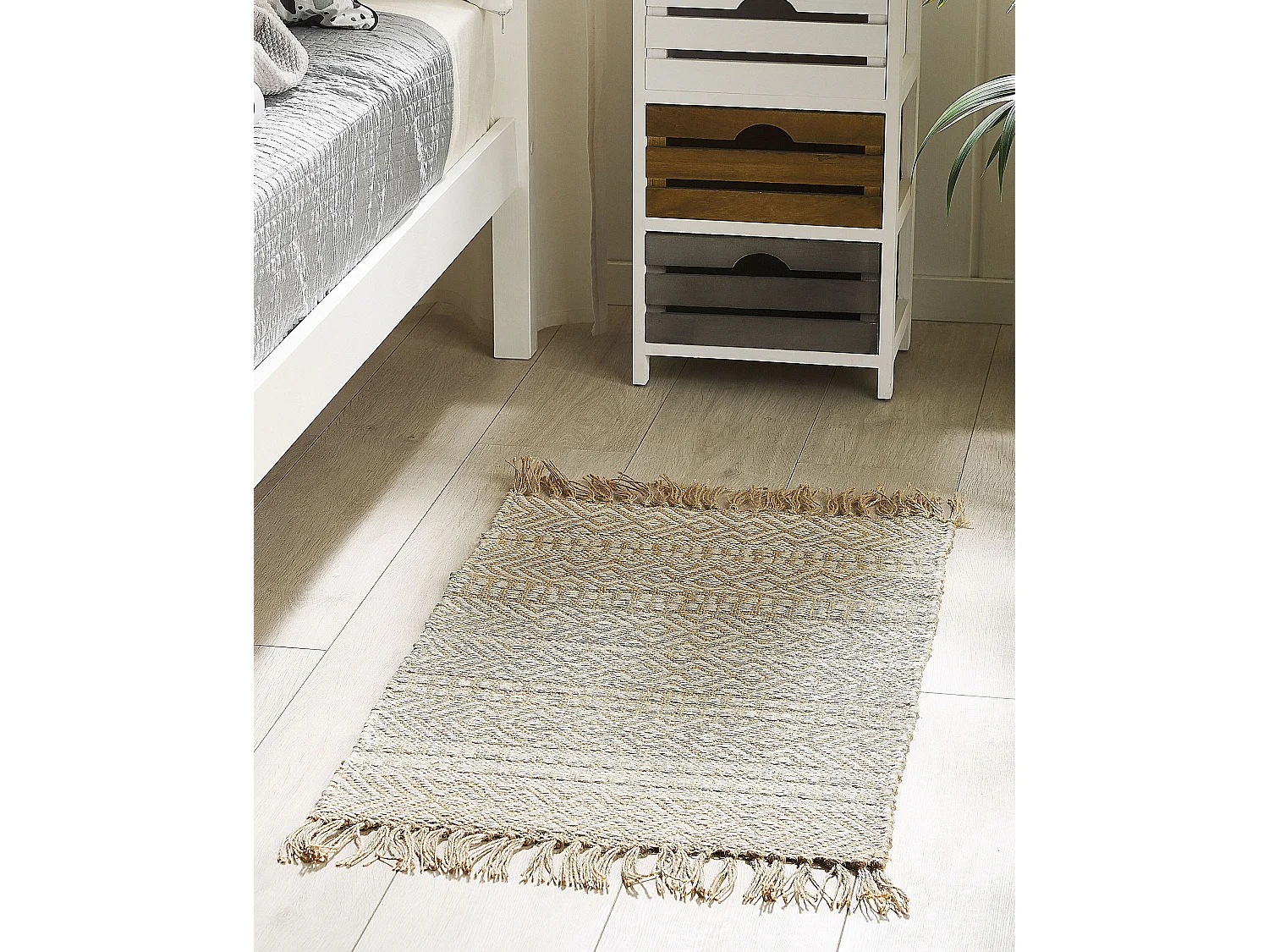 Tapete de juta e algodão creme 50 x 80 cm DORTYOL