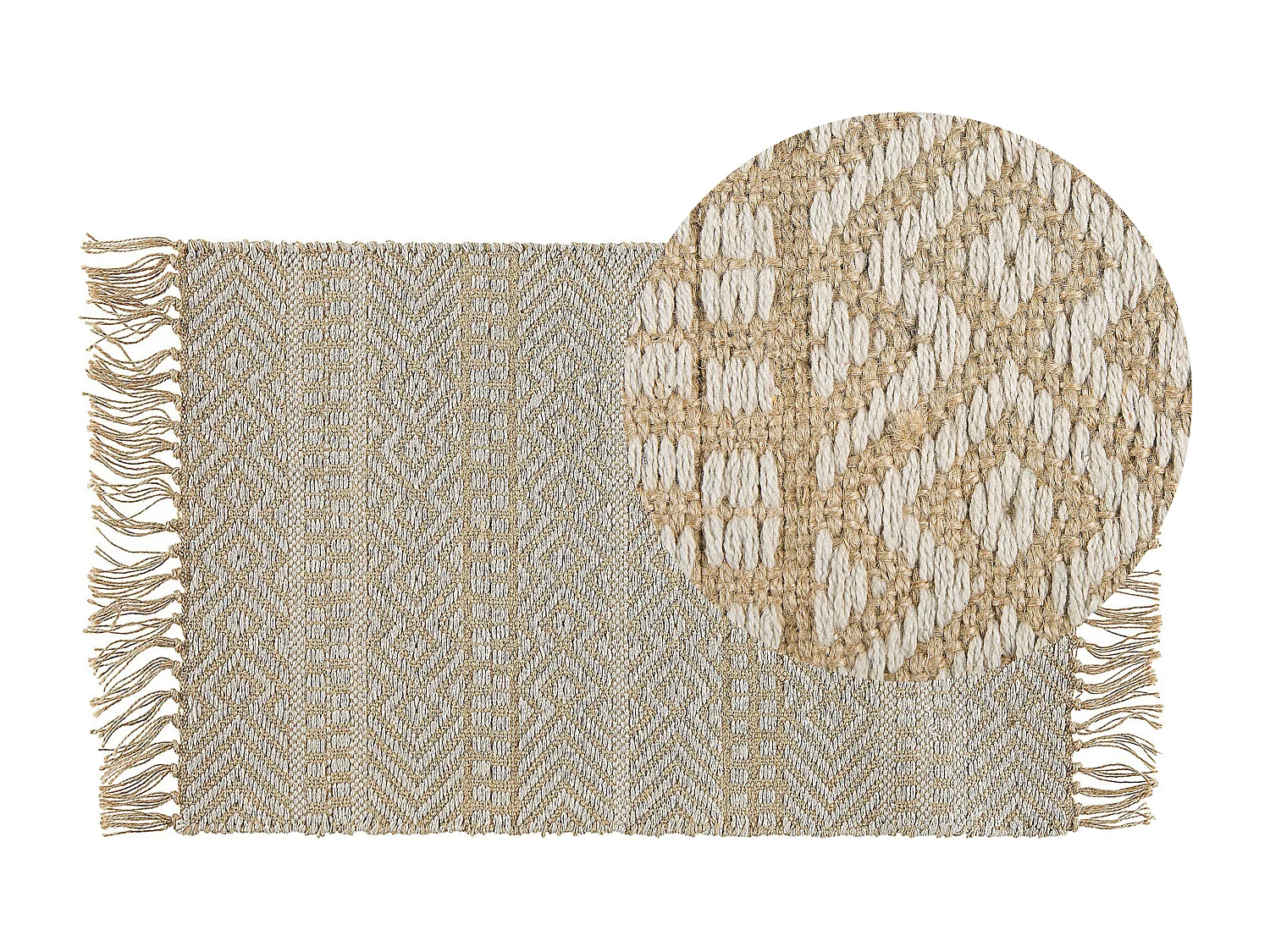 Tapis beige à motif géométrique 50 x 80 cm DORTYOL