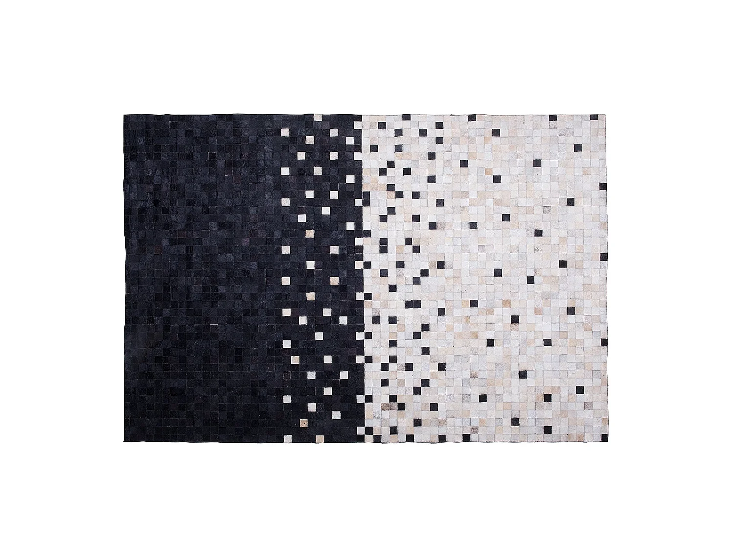 Moderner Lederteppich beige-schwarz Patchwork rechteckig 140x200 cm Erfelek