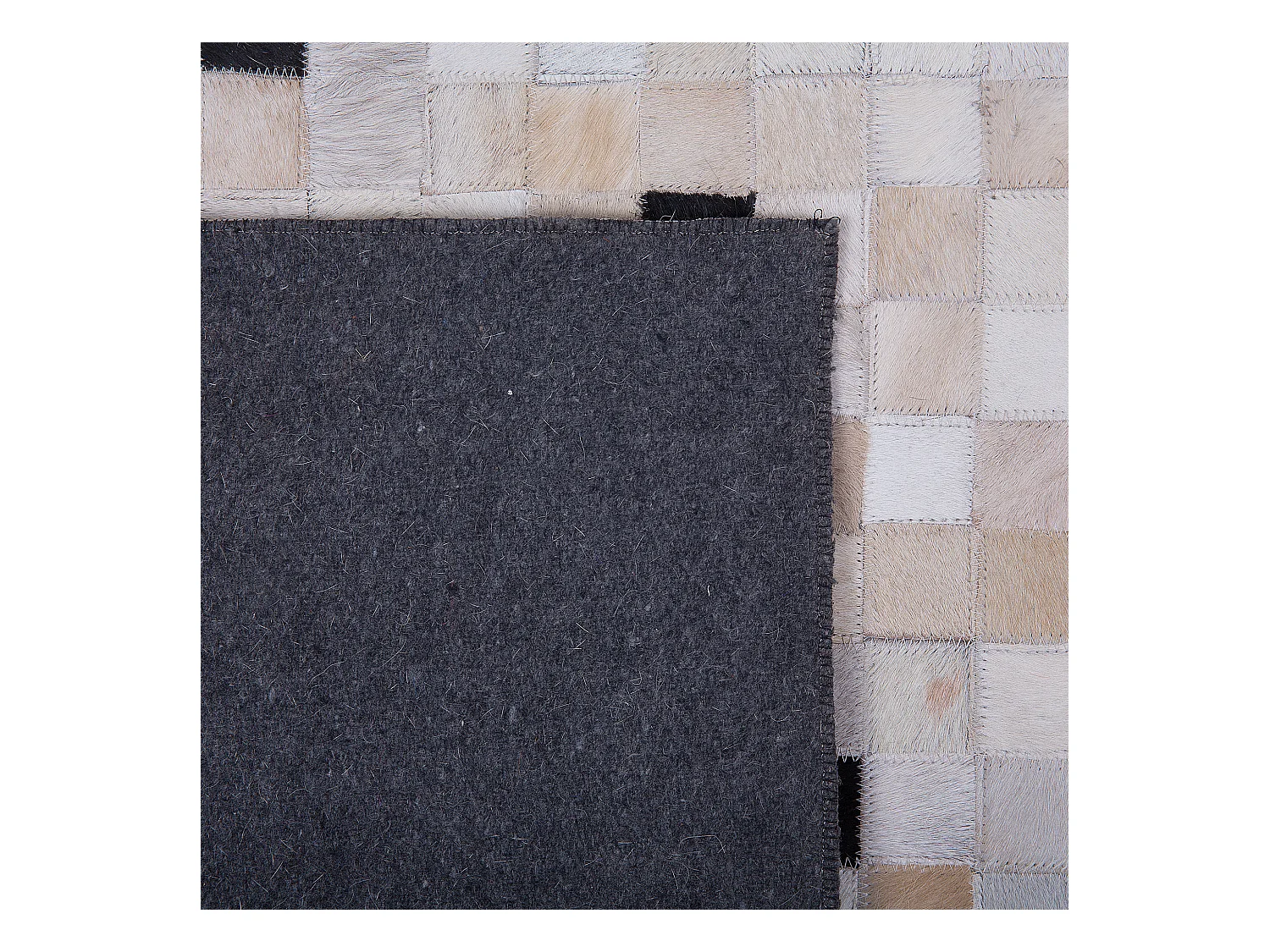Moderner Lederteppich beige-schwarz Patchwork rechteckig 140x200 cm Erfelek