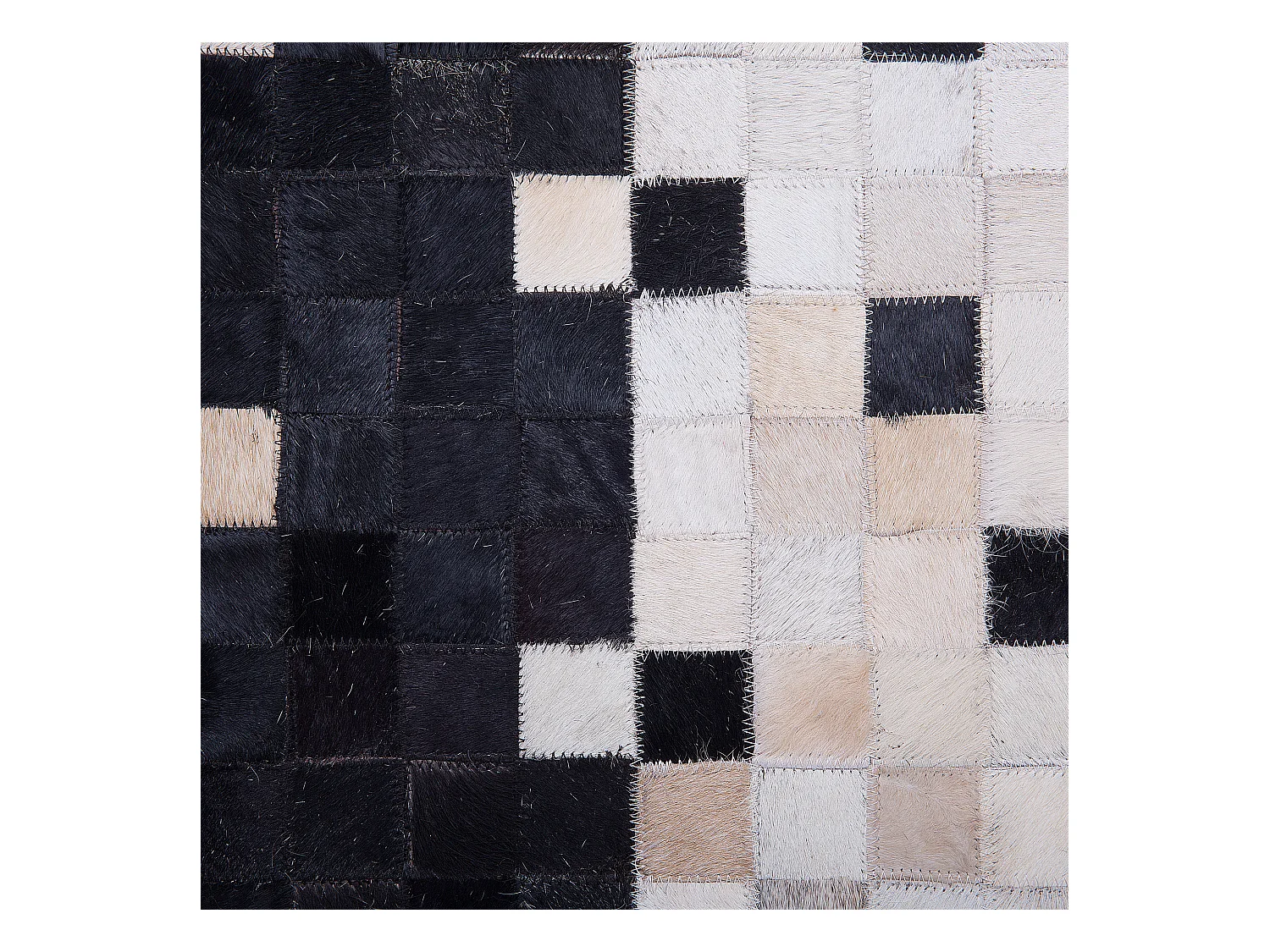 Moderner Lederteppich beige-schwarz Patchwork rechteckig 140x200 cm Erfelek