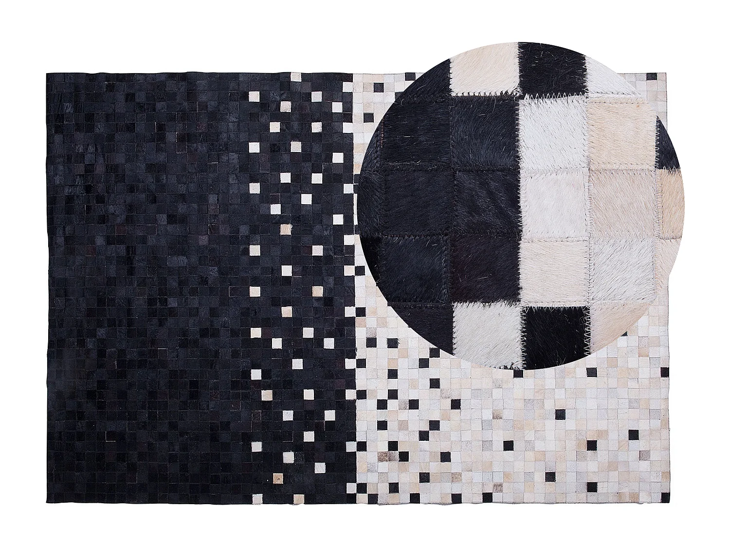 Tappeto ERFELEK 140 x 200 cm Pelle naturale Nero