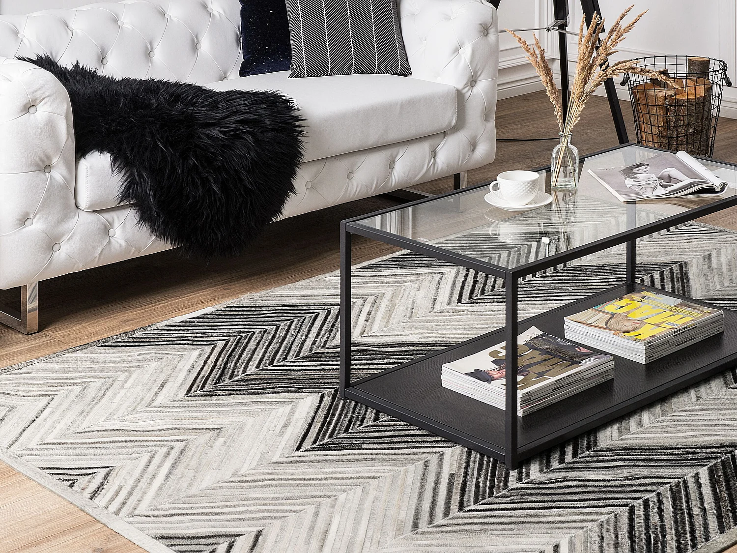 Rug AYTEPE Grey 140 x 200 cm Leather