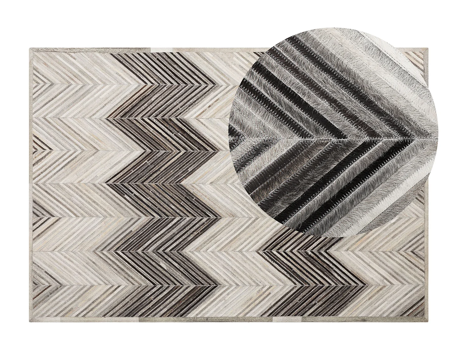 Vloerkleed AYTEPE 140 x 200 cm Leer Grijs