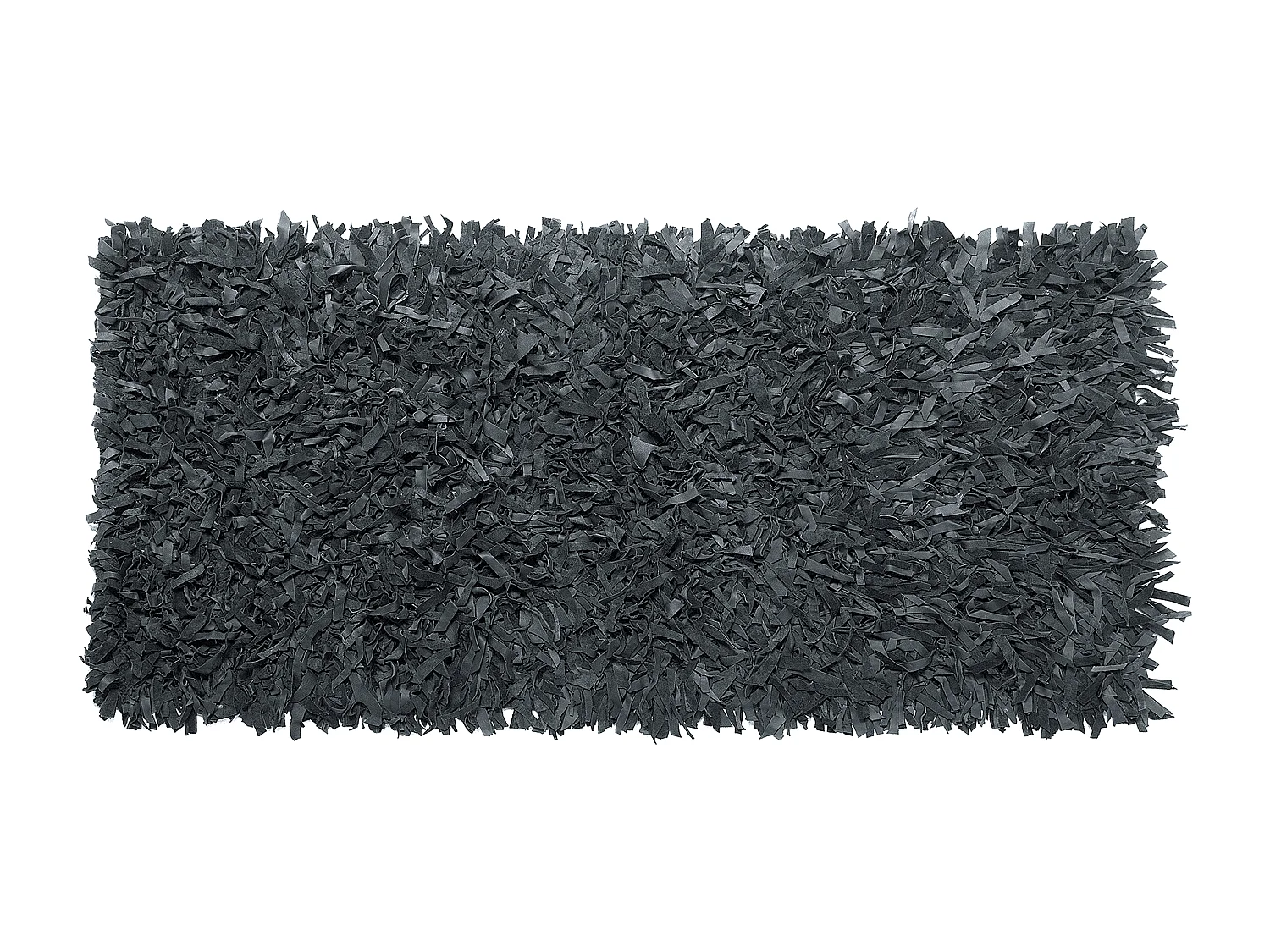 Vloerkleed leer zwart 80 x 150 cm MUT