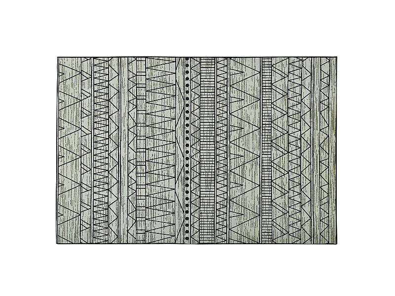 Teppich schwarz-grau 160 x 230 cm Zickzackmuster Kurzflor KEBAN