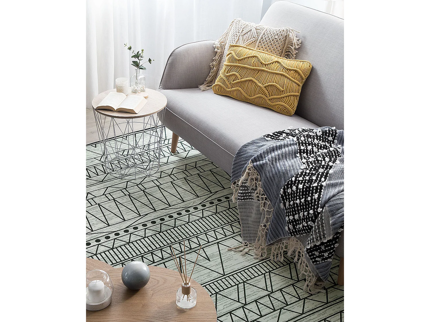 Alfombra negro/gris claro 160 x 230 cm KEBAN