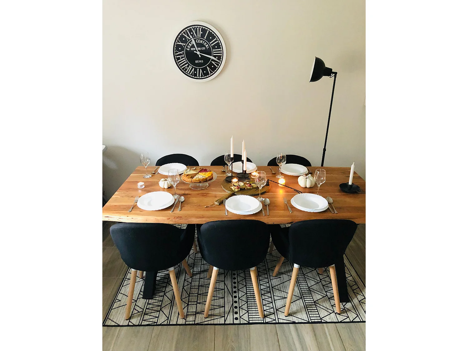 Tapis en tissu noir et gris 160 x 230 cm KEBAN