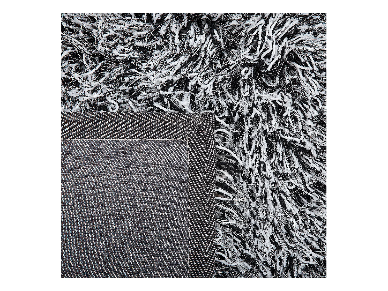 Vloerkleed polyester zwart/wit 80 x 150 cm CIDE