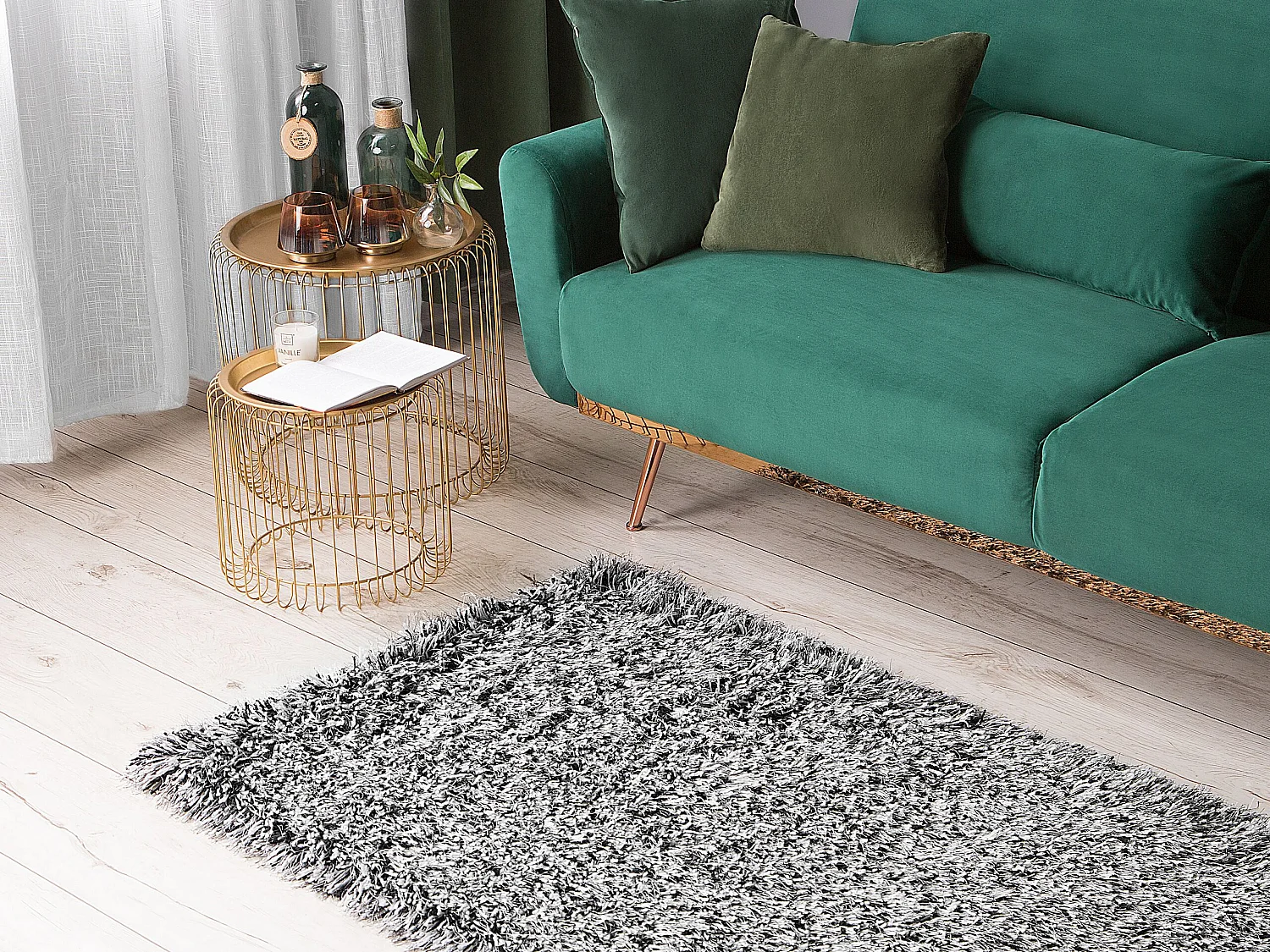 Tapis noir et blanc 80 x 150 cm CIDE