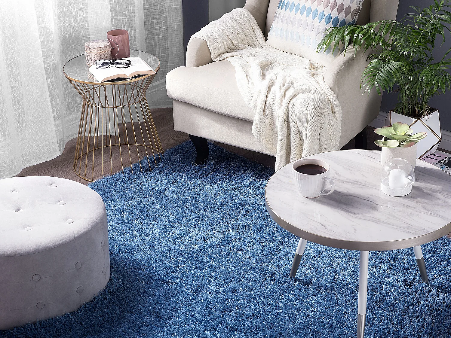 Tapis bleu 160 x 230 cm CIDE