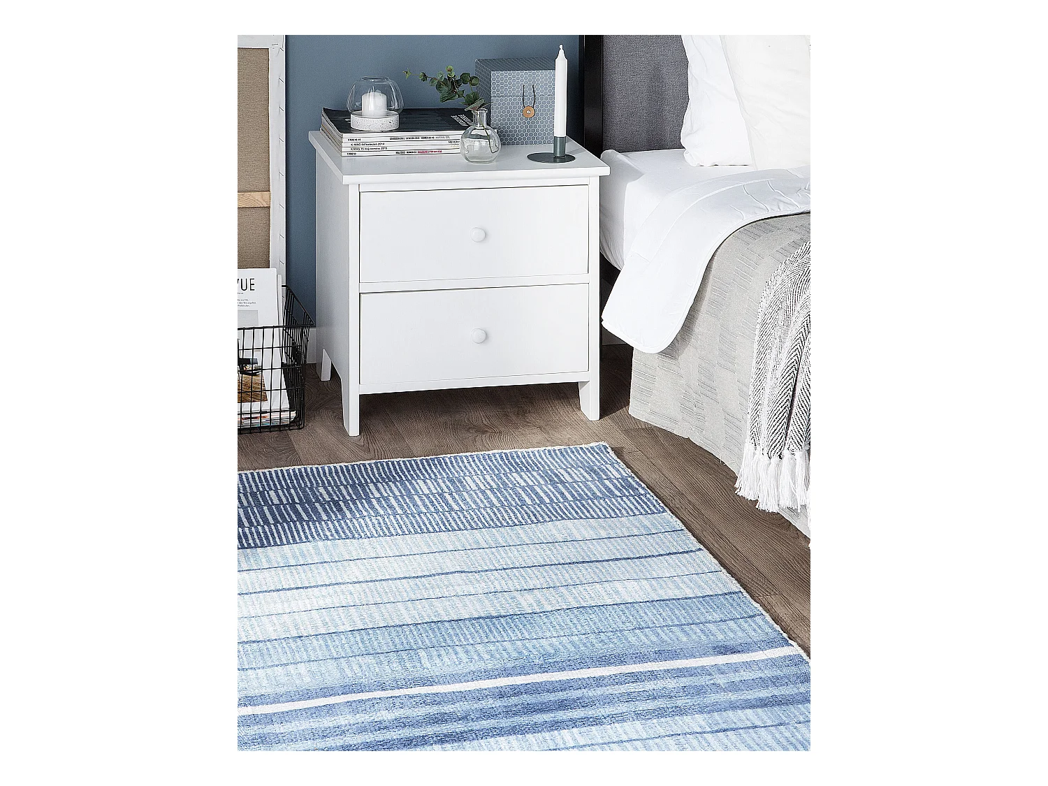 Vloerkleed viscose lichtblauw 80 x 150 cm YARDERE