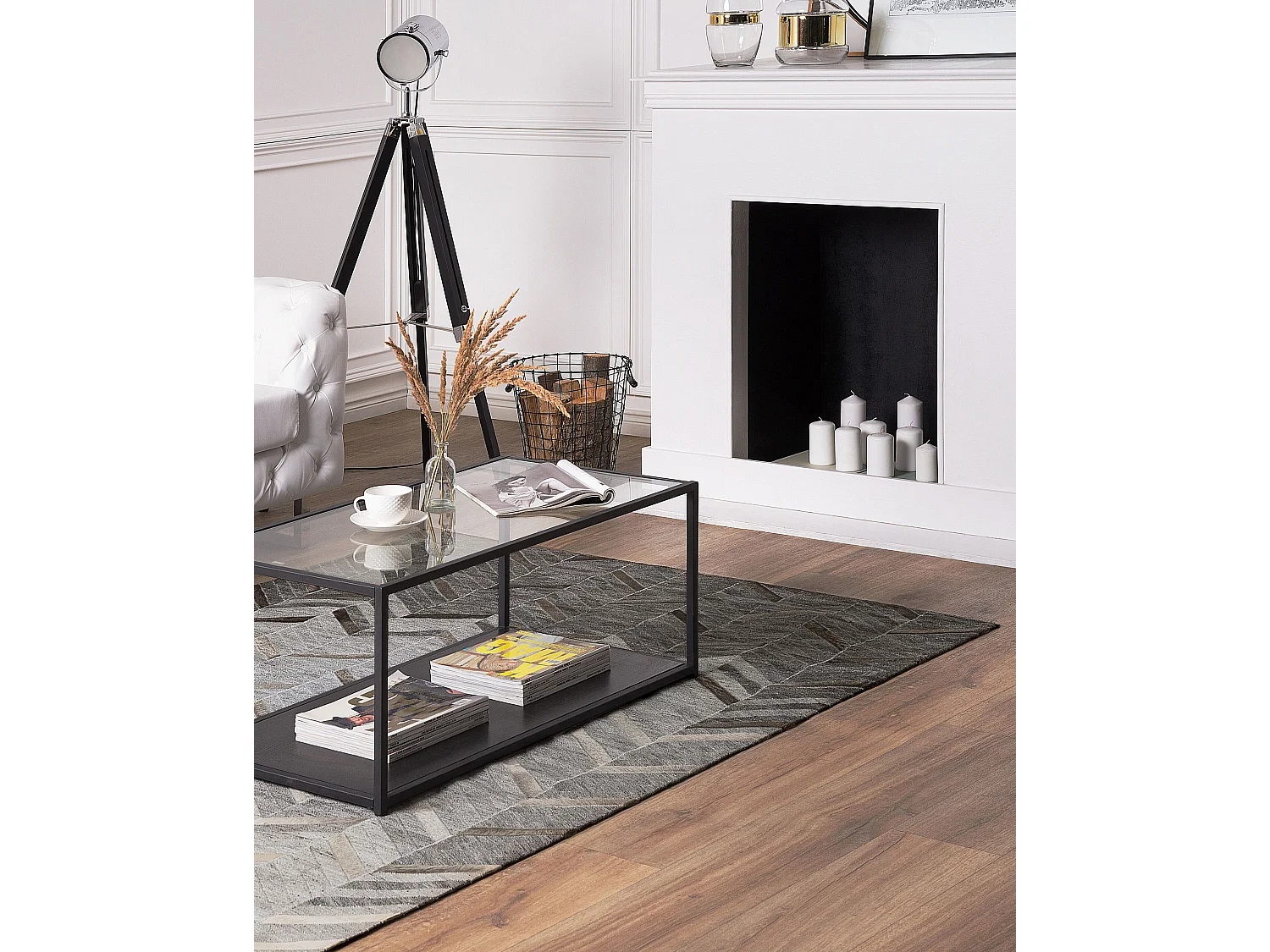 Vloerkleed ARKUM 160 x 230 cm Grijs