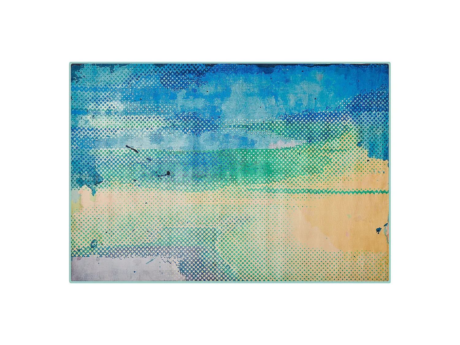 Teppich blau-grün 160 x 230 cm Flecken-Motiv Kurzflor SUSUZ