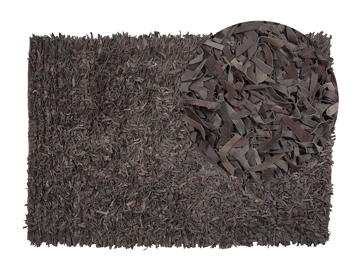 Dywan skórzany 140 x 200 cm brązowy MUT