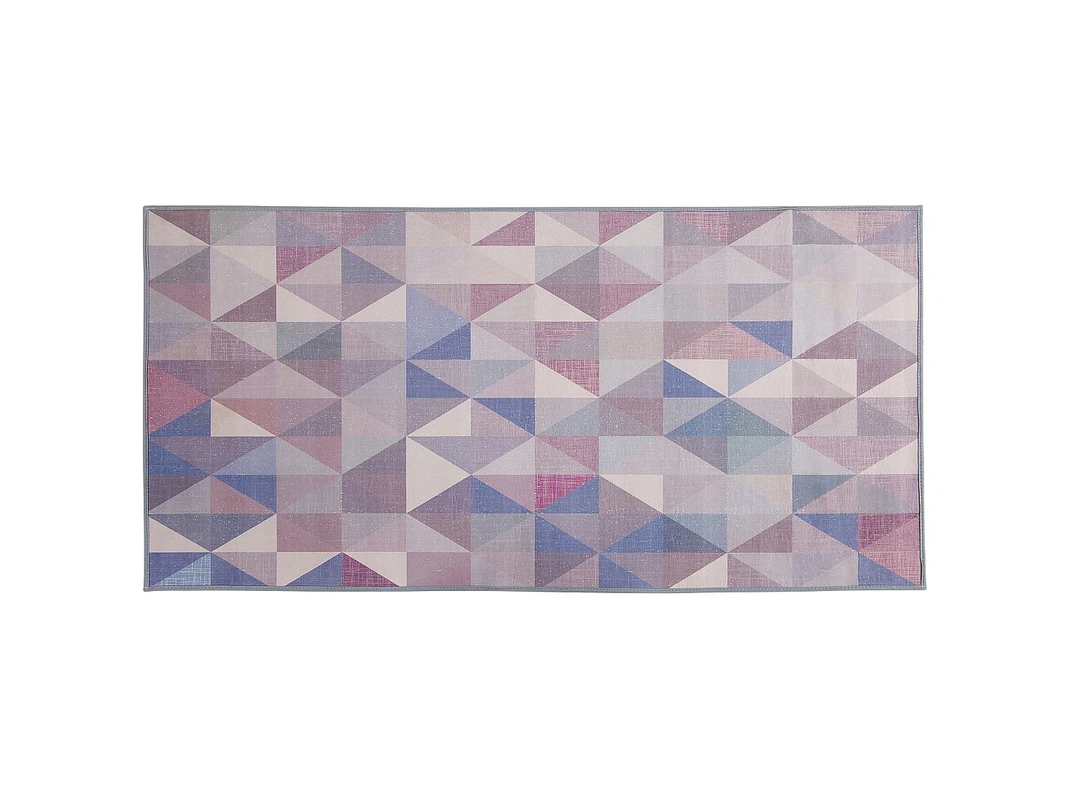 Teppich blau-grau 80 x 150 cm geometrisches Muster Kurzflor KARTEPE
