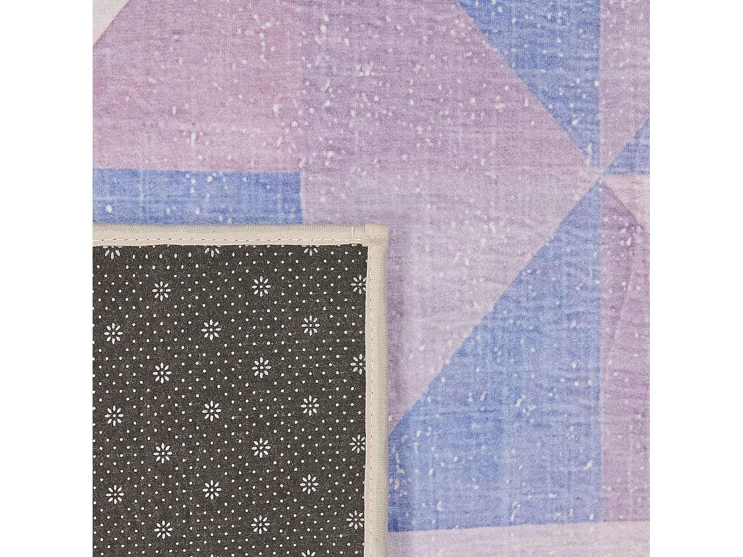 Teppich blau-grau 80 x 150 cm geometrisches Muster Kurzflor KARTEPE
