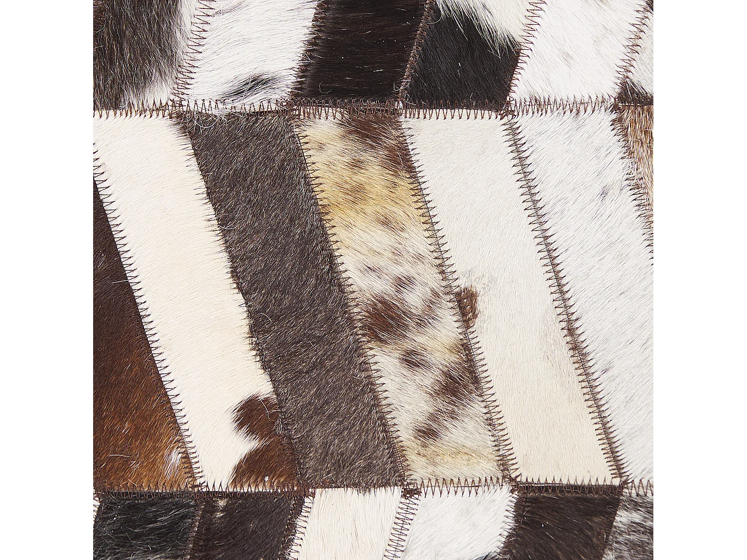 Rechteckiger Teppich aus Kuhfell braun/weiß 160x230 cm Patchwork bunt Akyele