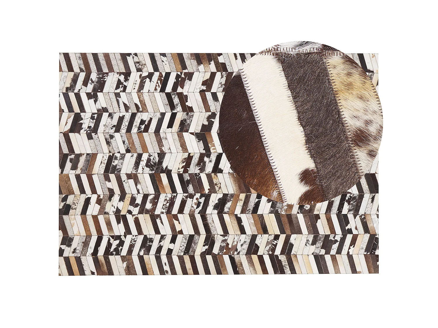 Tapis AKYELE 160 x 230 cm Cuir Marron