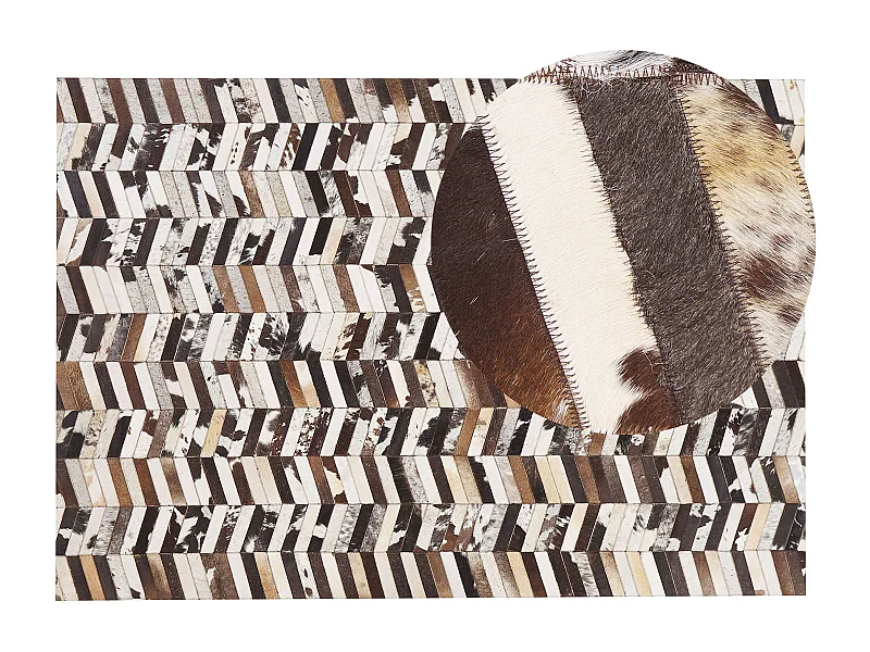 Vloerkleed AKYELE 160 x 230 cm Leer Bruin