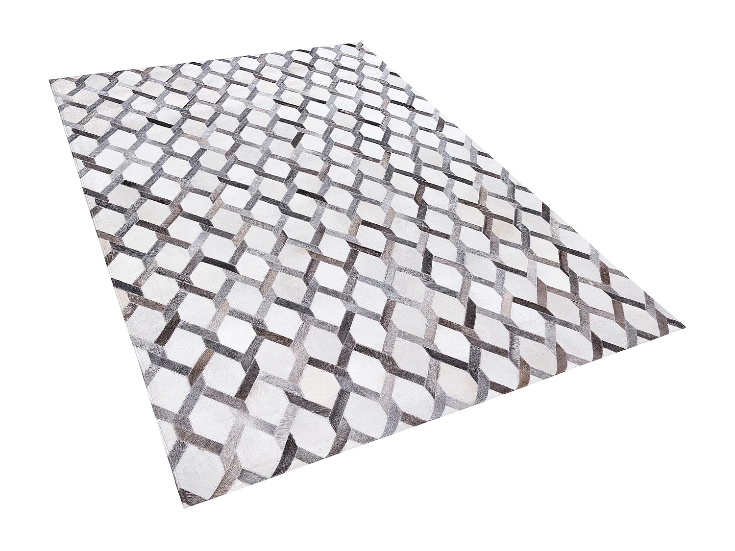 Teppich AYDIN 160 x 230 cm Echtleder Grau