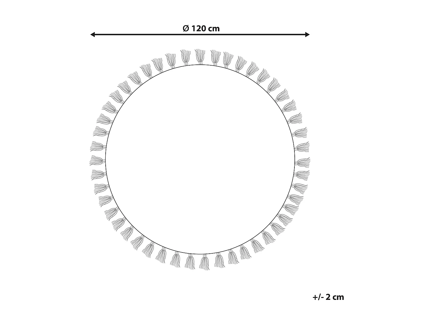 Dywan okrągły bawełniany orientalny nadruk ø 120 cm kremowo-czerwony OLTU