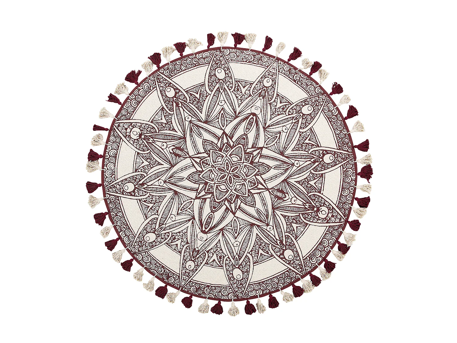 Tapete de algodão creme e vermelho ø 120 cm OLTU