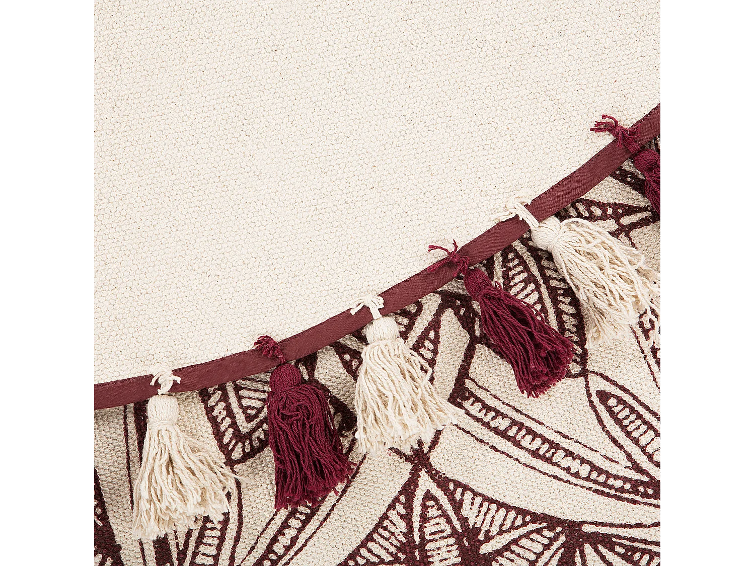 Tapete de algodão creme e vermelho ø 120 cm OLTU