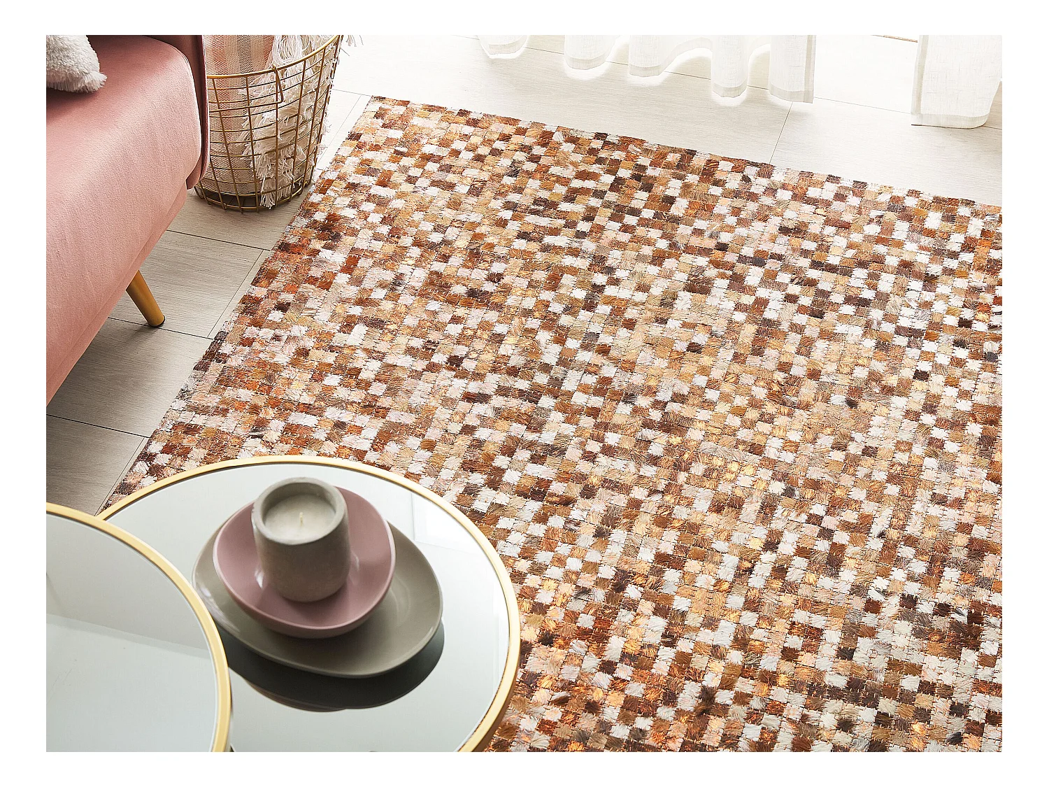 Tapis TORUL Marron 140 x 200 cm Cuir
