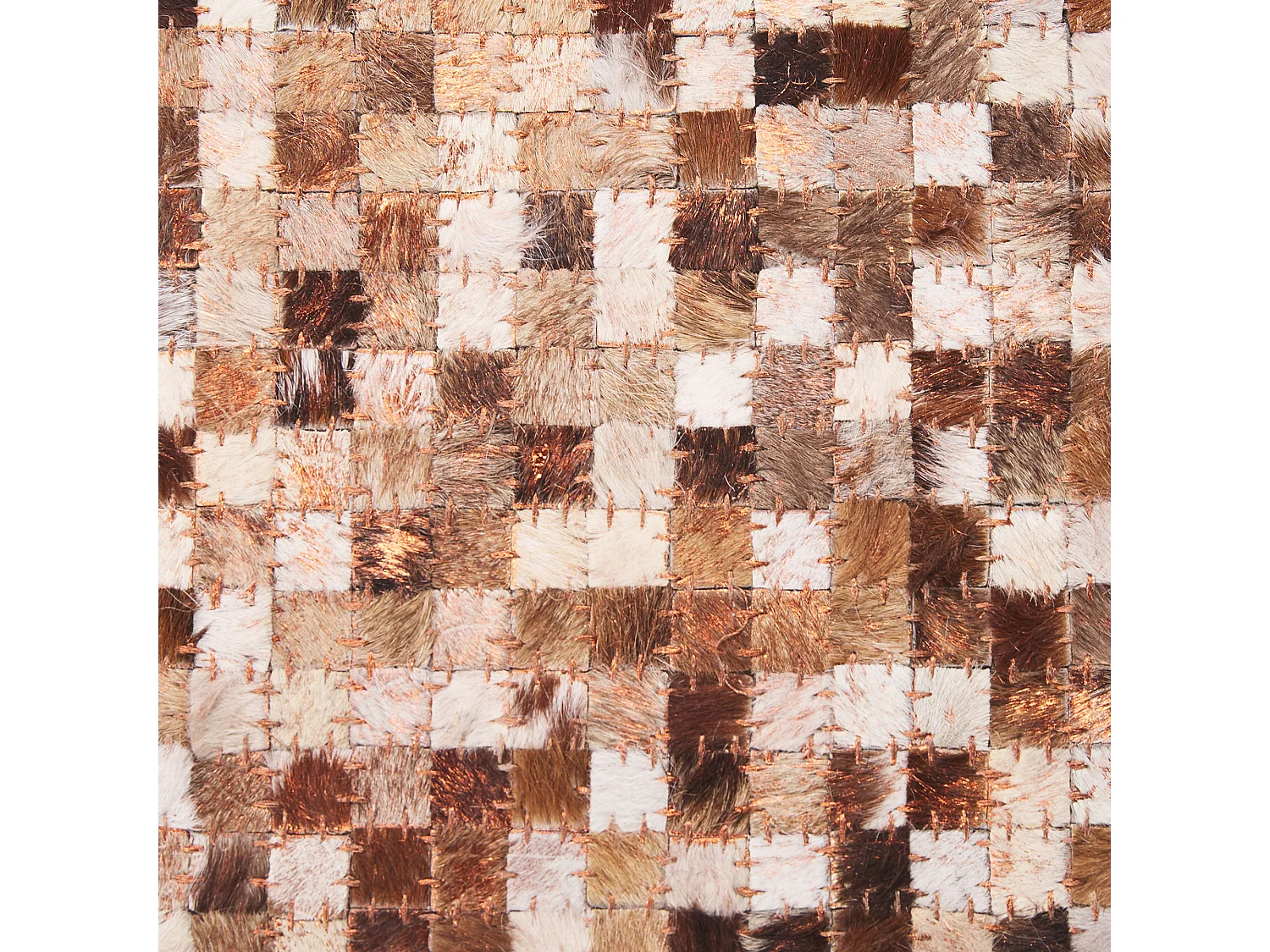 Teppich Leder braun/beige Mosaik 140 x 200 cm Torul
