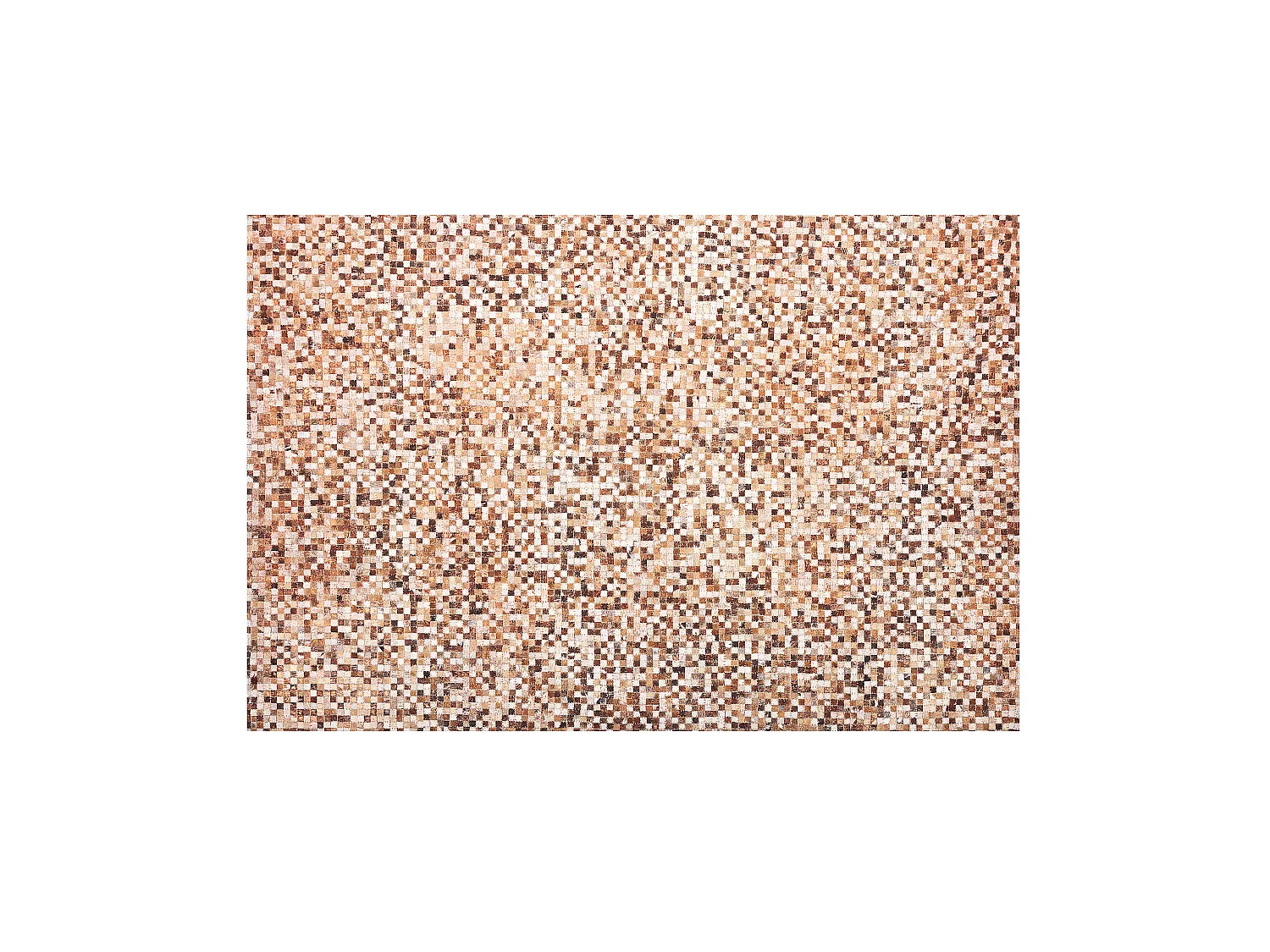 Teppich Leder braun/beige Mosaik 140 x 200 cm Torul