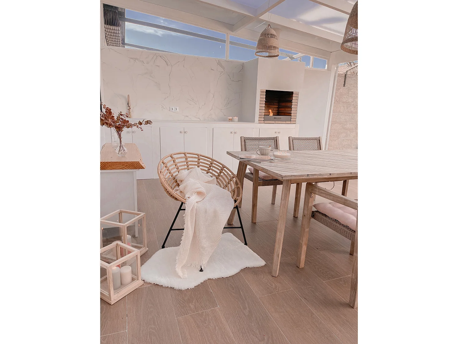 Kunstfell-Teppich Kaninchen weiss 90 cm UNDARA