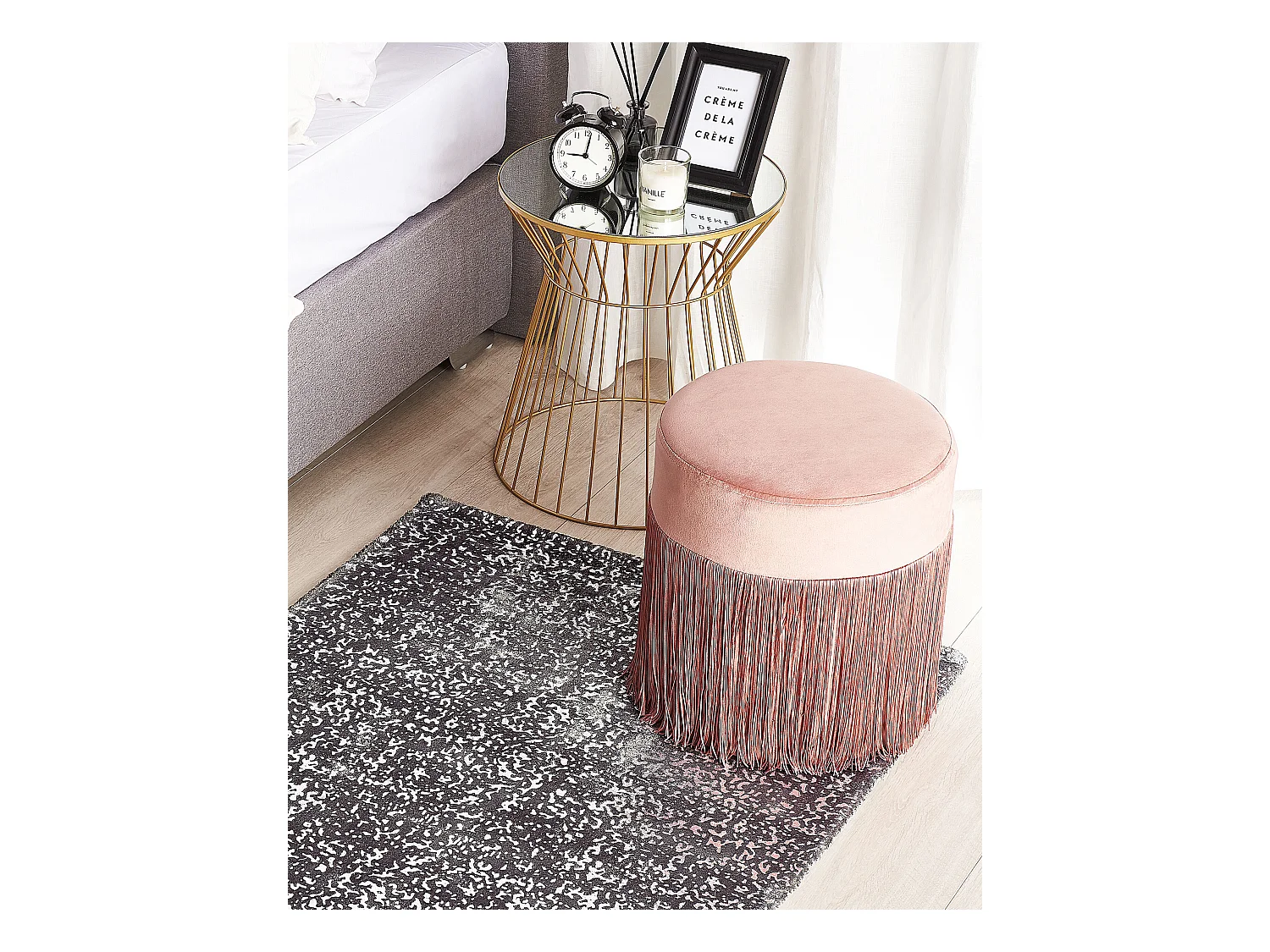 Moderner Teppich Dunkelgrau abstraktes Muster Silber Kurzflor 80x150cm Esel