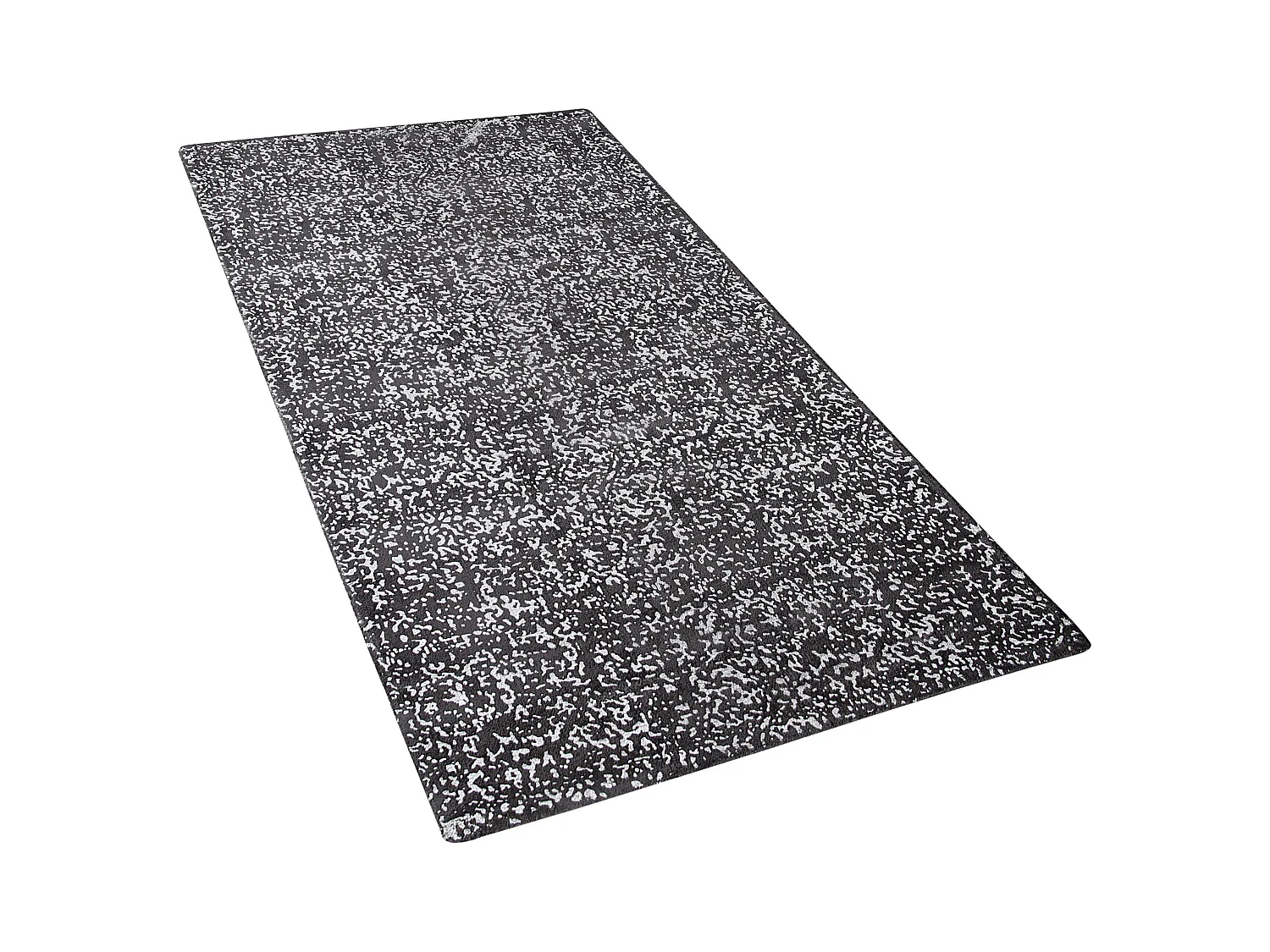 Moderner Teppich Dunkelgrau abstraktes Muster Silber Kurzflor 80x150cm Esel