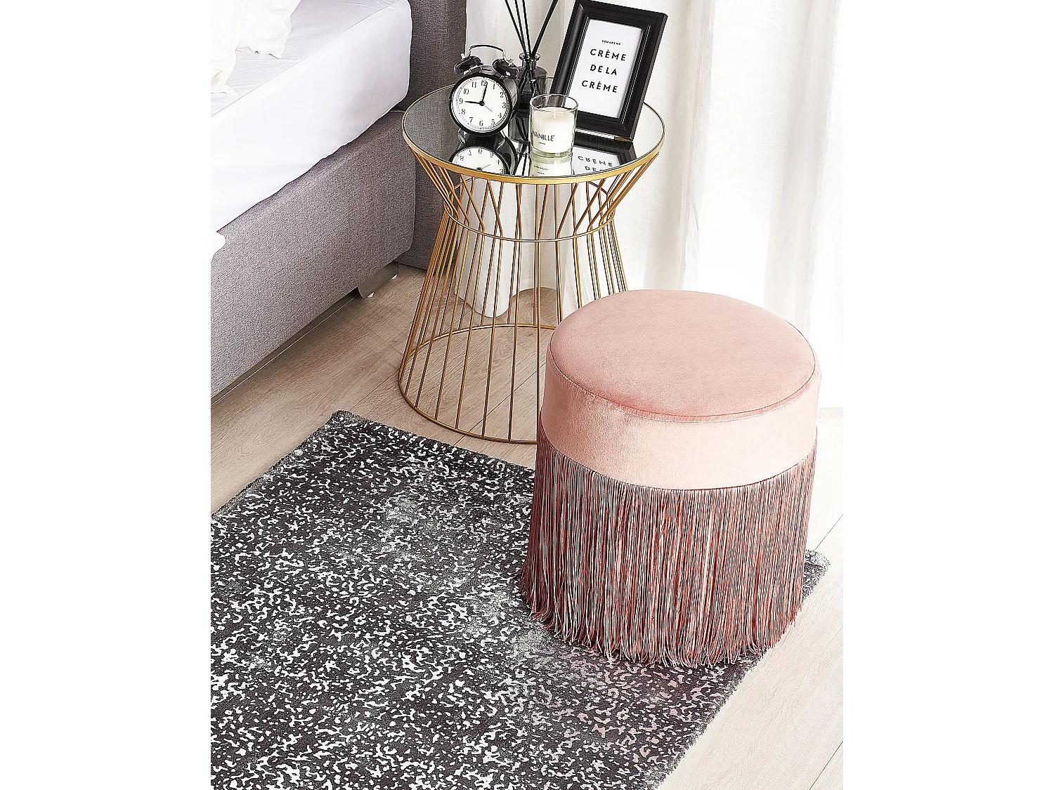 Tapis ESEL Argenté 80 x 150 cm Soie artificielle