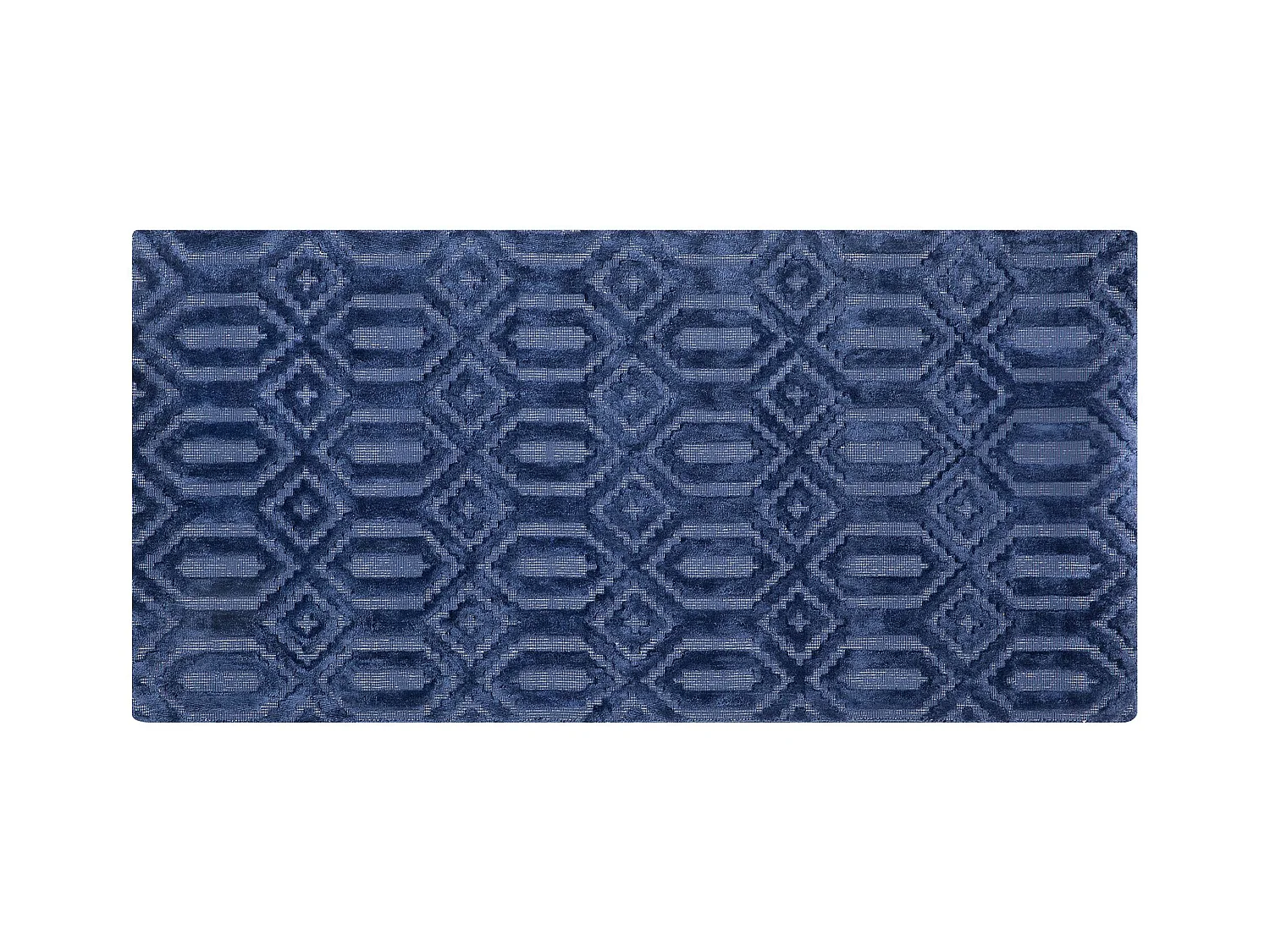 Teppich in Marineblau aus Viskose Rechteckig 80 x 150 cm Mediterran Stil Adatepe