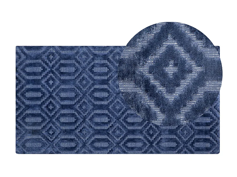 Tapis ADATEPE Bleu marine 80 x 150 cm Soie artificielle