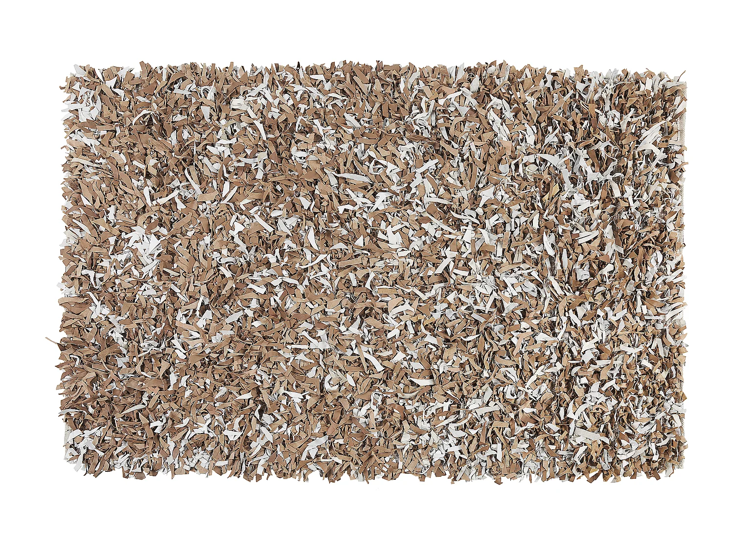 Tappeto shaggy in pelle marrone e grigio 160 x 230 cm MUT