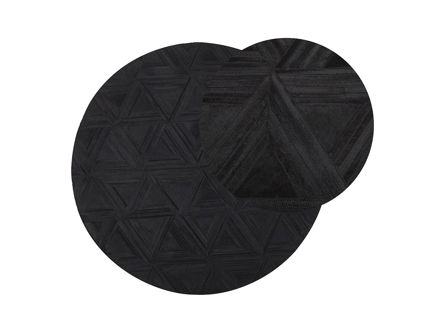 Tapis rond en cuir noir ⌀ 140 cm KASAR
