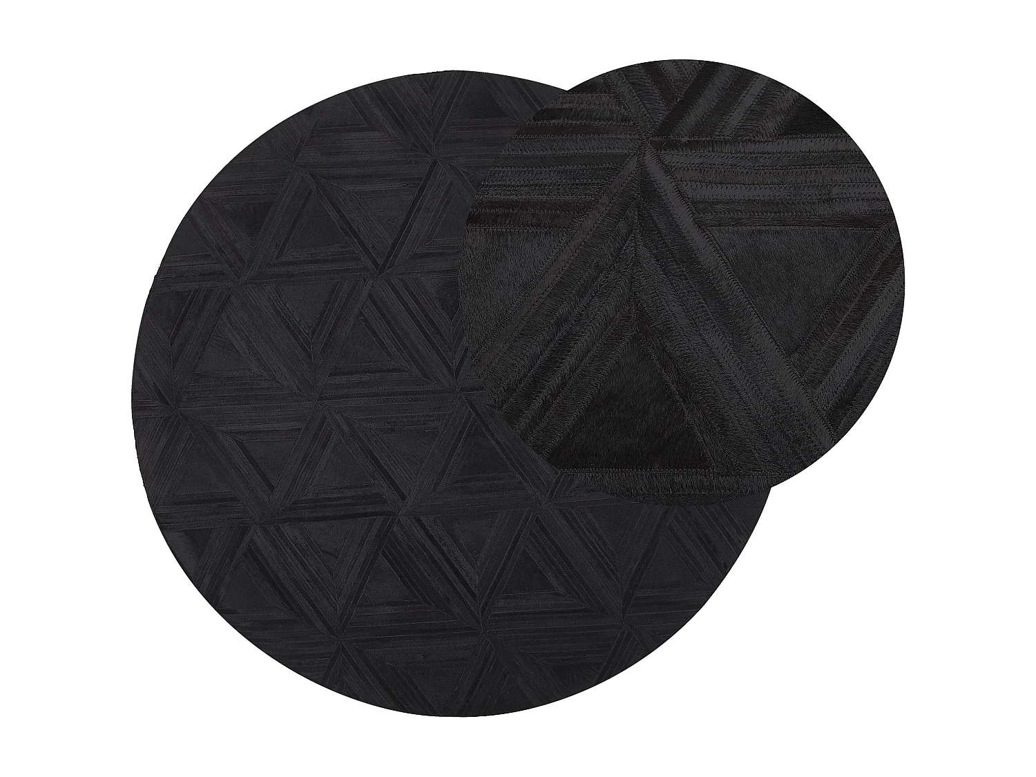 Tapis rond en cuir noir ⌀ 140 cm KASAR