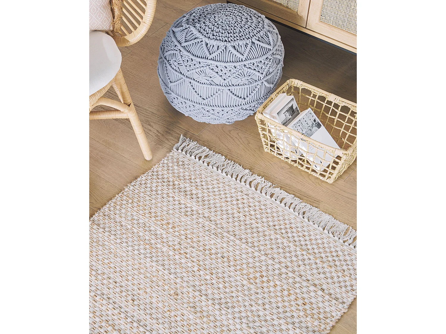 Dywan z juty 80 x 150 cm beżowy ZERDALI